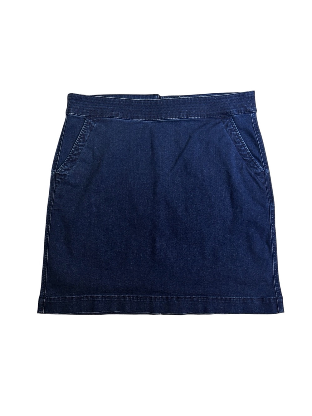 Talbots Stretch Denim Skirt Straight Skirt Size 14 Navy Blue